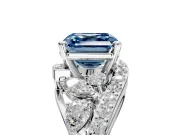 Halo Engagement Ring Setting for Fancy Blue Asscher Cut Center with Marquise and Pave Bypass Band and Prong Head in Sterling Silver