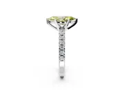 Solitaire Engagement Ring Setting for Fancy Yellow Marquise Center with Large Accents and Prong Head in White Gold
