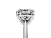 Solitaire Engagement Ring Setting for Asscher Cut Center with Knife Ridge Band and Claw Prong Head in Platinum