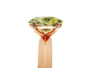 Solitaire Engagement Ring Setting for Fancy Yellow Oval Center with Wide Knife Ridge Band and Prong Head in Rose Gold