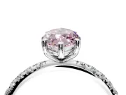 Solitaire Engagement Ring Setting for Fancy Pink Marquise Center with Micro Pave Band and Prong Head in Platinum