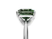 Solitaire Engagement Ring Setting for Fancy Green Asscher Cut Center with Knife Ridge Band and Claw Prong Head in Platinum