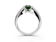 Tension Engagement Ring Setting for Fancy Green Emerald Cut Center with Wide Tapered Band and Tension Head in Platinum