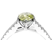 Solitaire Engagement Ring Setting for Fancy Yellow Marquise Center with Pave Split Shank and Prong Head in Sterling Silver