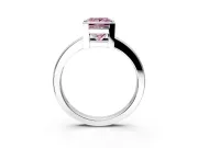 Solitaire Engagement Ring Setting for Fancy Pink Princess Cut Center with Plain Band and Flat Tab Prong Head in White Gold