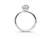 Hidden Halo Engagement Ring Setting for Marquise Center with Thin Round-Wire Band and Prong Head in Sterling Silver