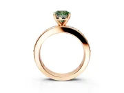 Solitaire Engagement Ring Setting for Fancy Green Cushion Cut Center with Channel-Set Accents and Prong Head in Rose Gold