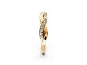 Round Cut Lab-Grown Diamond Twisted Infinity Wedding Band with Spaced Prong Setting in Yellow Gold