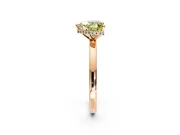 Hidden Halo Engagement Ring Setting for Fancy Yellow Heart-Shaped Center with Plain Band and Tall Prong Head in Rose Gold