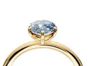 Low-Set Solitaire Engagement Ring Setting for Fancy Blue Marquise Center with Thin Plain Band and Prong Head in Yellow Gold