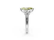 Cluster Engagement Ring Setting for Fancy Yellow Marquise Center with Round Cut Accent Frame and Prong Head in Platinum