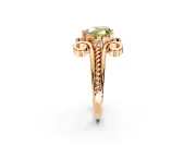 Solitaire Engagement Ring Setting for Fancy Yellow Heart-Shaped Center with Twisted Band and Scroll Prong Head in Rose Gold