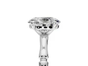 Solitaire Engagement Ring Setting for Oval Center with Bamboo Band and Prong Head in White Gold