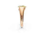 Tension Engagement Ring Setting for Fancy Yellow Pear-Shaped Center with Wide Tapered Band and Tension Head in Rose Gold