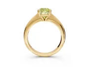 Solitaire Engagement Ring Setting for Fancy Yellow Cushion Cut Center with Reverse Tapered Band and Prong Head in Yellow Gold