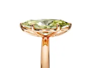 Low-Set Solitaire Engagement Ring Setting for Fancy Yellow Marquise Center with Thin Plain Band and Prong Head in Rose Gold
