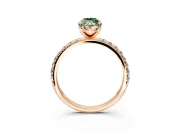 Solitaire Engagement Ring Setting for Fancy Green Marquise Center with Micro Pave Band and Prong Head in Rose Gold