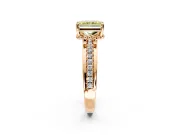 Solitaire Engagement Ring Setting for Fancy Yellow Radiant Cut Center with Raised Channel Band and Prong Head in Rose Gold