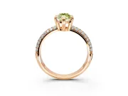 Solitaire Engagement Ring Setting for Fancy Yellow Marquise Center with Multi-Row Pave Accents and Basket Head in Rose Gold
