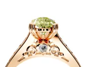 Solitaire Engagement Ring Setting for Fancy Yellow Pear-Shaped Center with Channel Band and Double Claw Prong Head in Rose Gold