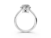 Halo Engagement Ring Setting for Heart-Shaped Center with Knife Ridge Cathedral Band and Prong Head in Platinum