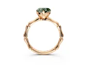 Solitaire Engagement Ring Setting for Fancy Green Heart-Shaped Center with Bamboo Band and Prong Head in Rose Gold