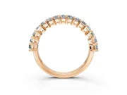 Baguette Lab-Grown Diamond Half Eternity Wedding Band with Shared-Prong Setting in Rose Gold