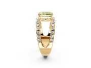 Solitaire Engagement Ring Setting for Fancy Yellow Radiant Cut Center with Wide-Open Split Shank and Prong Head in Yellow Gold