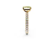 Solitaire Engagement Ring Setting for Fancy Yellow Radiant Cut Center with Shared-Prong Accents and Prong Head in Yellow Gold
