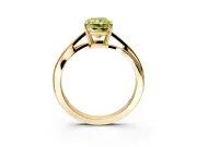 Solitaire Engagement Ring Setting for Fancy Yellow Radiant Cut Center with Plain Bypass Twist Band and Prong Head in Yellow Gold