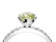 Solitaire Engagement Ring Setting for Fancy Yellow Marquise Center with Fine Pave Band and Claw Prong Head in Platinum