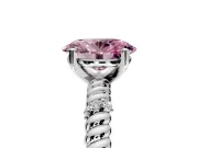 Rope Engagement Ring Setting for Fancy Pink Oval Center with Accent Shoulders and Prong Head in Platinum