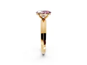 Solitaire Engagement Ring Setting for Fancy Pink Oval Center with Wide Knife Ridge Band and Prong Head in Yellow Gold