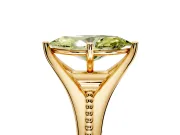 Solitaire Engagement Ring Setting for Fancy Yellow Marquise Center with Milgrain Cathedral Band and Prong Head in Yellow Gold