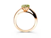 Solitaire Engagement Ring Setting for Fancy Yellow Heart-Shaped Center with Flat-Sided Plain Band and Prong Head in Rose Gold