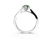 Solitaire Engagement Ring Setting for Fancy Green Pear-Shaped Center with Tapered Shoulders and Prong Head in Sterling Silver