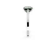 Solitaire Engagement Ring Setting for Fancy Green Princess Cut Center with Tapered Shoulders and Prong Head in Platinum