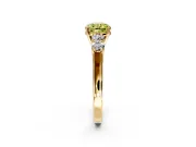 5 Stone Engagement Ring Setting for Fancy Yellow Cushion Cut Center with Equal Close-Set Accents and Prong Head in Yellow Gold