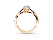 Solitaire Engagement Ring Setting for Marquise Center with Plain Bypass Twist Band and Prong Head in Rose Gold