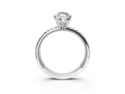 Solitaire Engagement Ring Setting for Marquise Center with Milgrain X Pattern Band and Prong Head in Platinum