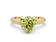 Solitaire Engagement Ring Setting for Fancy Yellow Heart-Shaped Center with Wide Knife Ridge Band and Prong Head in Yellow Gold