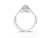 Solitaire Engagement Ring Setting for Marquise Center with Pave Split Shank and Prong Head in Platinum