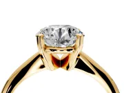 Solitaire Engagement Ring Setting for Round Cut Center with Knife Ridge Band and Claw Prong Head in Yellow Gold