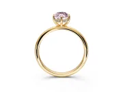 Hidden Halo Engagement Ring Setting for Fancy Pink Marquise Center with Thin Round-Wire Band and Prong Head in Yellow Gold