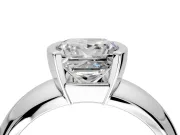 Tension Engagement Ring Setting for Princess Cut Center with Wide Flat Band and Tension Head in Sterling Silver