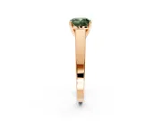 Solitaire Engagement Ring Setting for Fancy Green Cushion Cut Center with Tapered Split Shoulders and Prong Head in Rose Gold