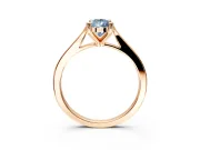 Solitaire Engagement Ring Setting for Fancy Blue Pear-Shaped Center with Tapered Shoulders and Prong Head in Rose Gold