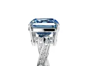 Solitaire Engagement Ring Setting for Fancy Blue Asscher Cut Center with Twisted Pave Band and Prong Head in Sterling Silver