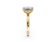 Cushion Cut and Emerald Cut Lab-Grown Diamond Toi et Moi Engagement Ring with Prong-Set Stones in Yellow Gold