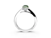 Solitaire Engagement Ring Setting for Fancy Green Marquise Center with Princess Cut Channel Band and Prong Head in Platinum